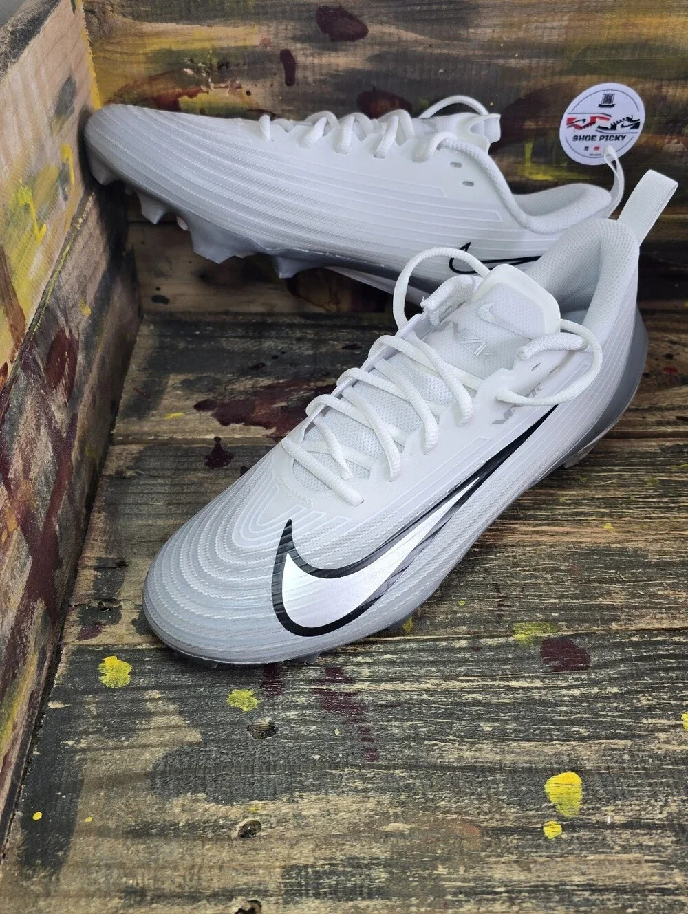 Nike Vapor Speed 3 Mens Size 11 Football Cleats White Grey FB3303-100 New